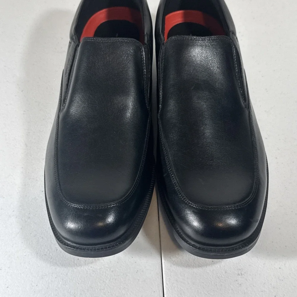 Rockport Essential Details Mens 14 M Black Waterproof Leather Slip On Loafers